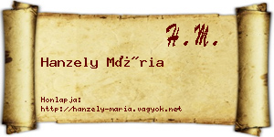Hanzely Mária névjegykártya